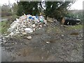 Fly-tipped rubble and rubbish at Tiddle Cross in TF6 5HE
