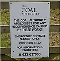 The Coal Authority Notice in DH3 4EN