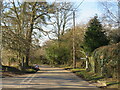 Minor road junction at Frogham, near Fordingbridge in SP6 2HG