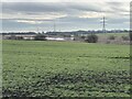 Farmland and lakes beside former railway to Newbiggin in NE63 9HE
