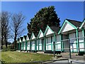 Beach huts at Langland Bay, Swansea in SA3 4QP