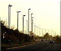 Hedon Road looking westwards from Saltend at Dusk in HU12 8PP