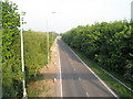 Looking along slip road for the A27 from road bridge near South Street in PO9 1RS