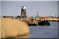 Construction barge near Five Mile House in NR29 3EH