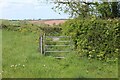 Gate from meadow to path by Plas-y-cerdin in SA34 0NN