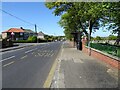 Bus stop and shelter on on Cemetery Road, Wheatley Hill in DH6 3LF