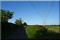 Electric cables above Kirk Balk Lane in YO60 7RX