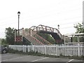 Railway footbridge at Llanfairpwll Station in LL61 5UQ