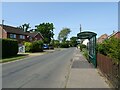 Bus stop and shelter on Dereham Road, Mattishall in NR20 3PH