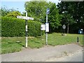Fingerpost and bus stop, East Tuddenham in NR20 3LP