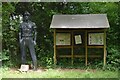 Miner statue and information board, Old Pit in BA2 0PB