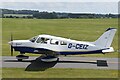 Piper Cherokee Warrior II taxiing at Middle Wallop in SO20 8QD