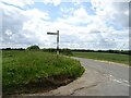 Minor road junction near Whitwell in NR10 4RG