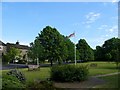 Village Green with flagpole in LS29 7DB