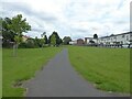 Cycle route on path between Cross Lane and Shaw Lane in Prescot