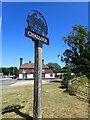 The village sign at Challock in TN25 4AT