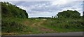 Track onto farmland east of the lane, Ashe Green in IP12 2RG