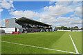 Sawston: the main stand at the Cambridge City ground in CB22 3DW
