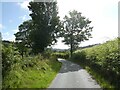 Lane passing Plas Nantyr in LL20 7DD