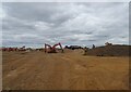 Construction site on disused airfield (former RAF Ashbourne) in DE6 1LX