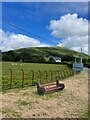 Bench at the road junction in Bryncrug