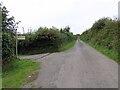 Llwybr yn gadael yr heol / Path exits the road in Henllanfallteg Community
