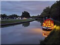 Canal boats in the evening on the Grand Union Canal at Gayton Marina in NN7 3AB