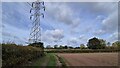 Footpath and Pylons near Inkberrow in B96 6SF