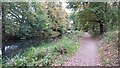 Basingstoke Canal towpath near Chalk Farm Lake in GU11 2EY