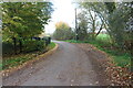 The road to Rook Tree Farm, Hulcote in MK17 8BN