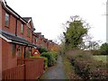Path by Abbotts Close housing in PR5 6YA