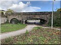 Railway bridge and pedestrian underpass, Cardiff in CF10 1XR