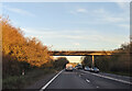 On the A303, about to go under the bridge carrying the B3168 in TA19 9DX