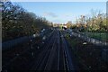 East Coast Mainline from a bridge carrying the Metro in NE12 9SW