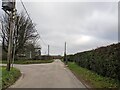 Farm buildings and lane near Newtown Farm in SN8 3RP