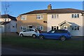 Semi-detached houses on Caldecote Road, Ickwell in SG18 9EH