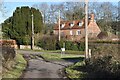 Lane junction at Woodhouse Farm in Smannell