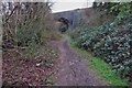 Bridleway under the railway to the crematorium in SG3 6NP