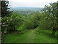 Offa's Dyke Path descending towards Cwm in SY15 6TH