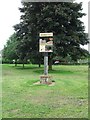Stanningfield village sign in Bradfield Combust with Stanningfield