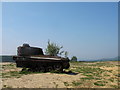 Wrecked AFV433 Abbott Self Propelled Gun  on Longmoor Range in GU33 6HE