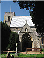 St Mary's church - porch and tower in PE36 6GA