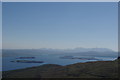 Loch Bracadale, Red & Black Cuillin viewed from eastern cairn on Beinn Bhac-ghlais in IV55 8ZB