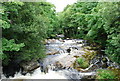 The River Erme looking upstream from the second Road Bridge in PL21 0AJ