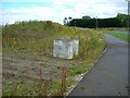 Concrete road blocker, Northacre Industrial Park, Westbury in BA13 4EN