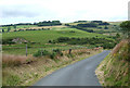 Lane from Bwlch-Llan and Ceredigion farmland in SA48 8QQ