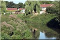 The view from the narrow  road bridge in Creech St Michael