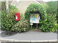 Drimpton: postbox № DT8 106 and covered noticeboard in DT8 3RF
