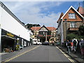 Looking up Cross Street towards the town hall in EX35 6HG