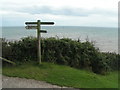 Coast path signs near Branscombe mouth in EX12 3AW